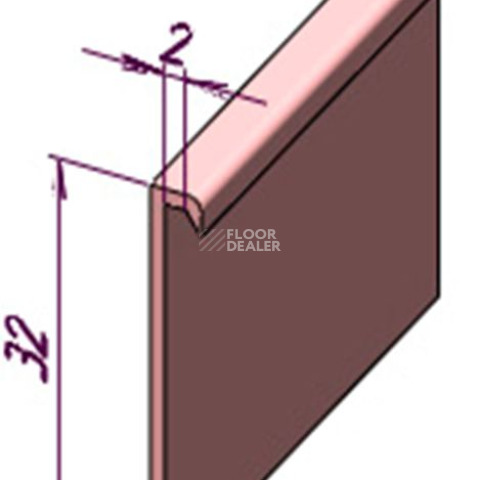 Плинтус LA 32  для завода на стену RAL 1015 фото 2 | FLOORDEALER